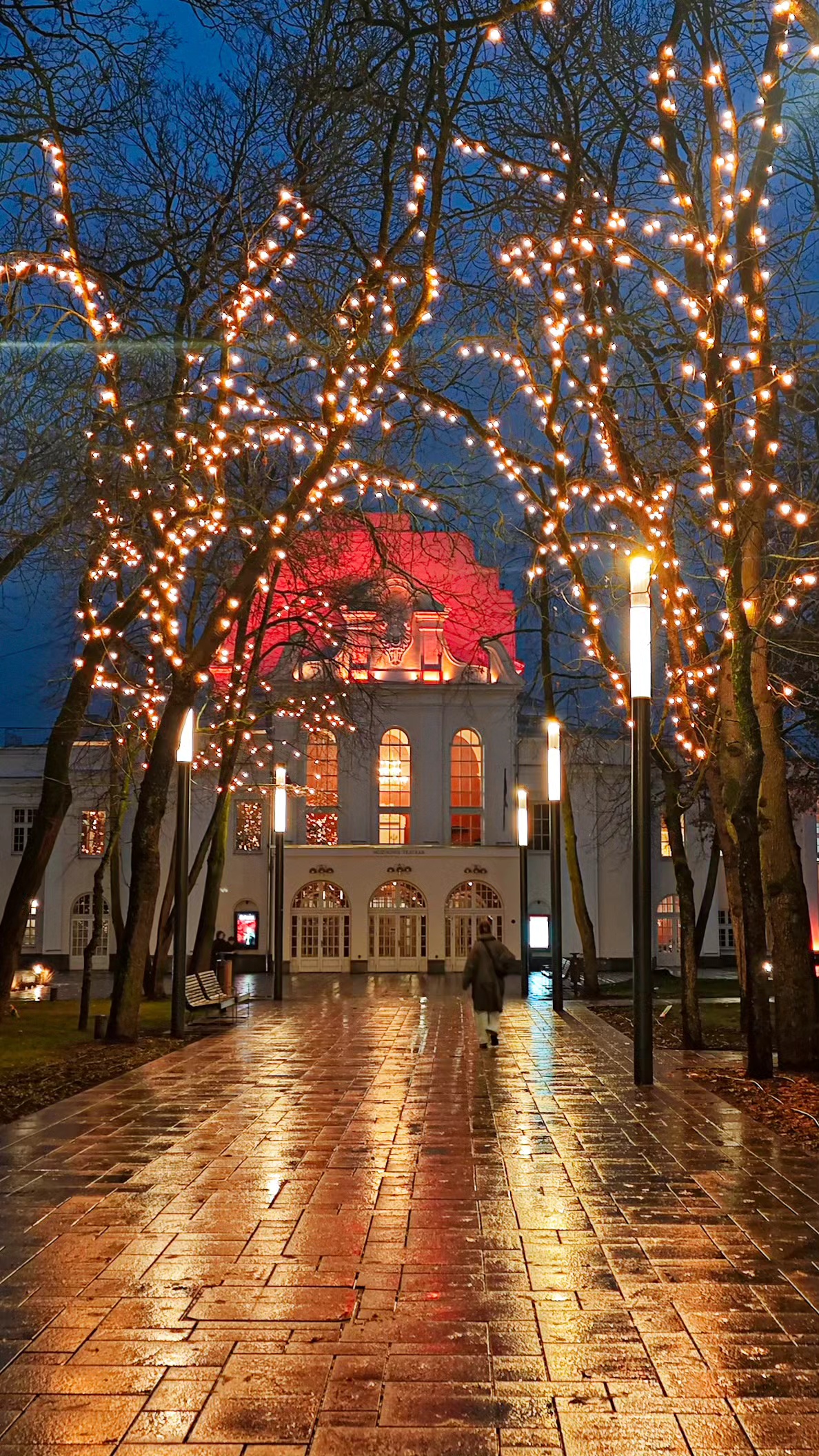 Decoraciones de Navidad en Laisvės Aleja, en Kaunas