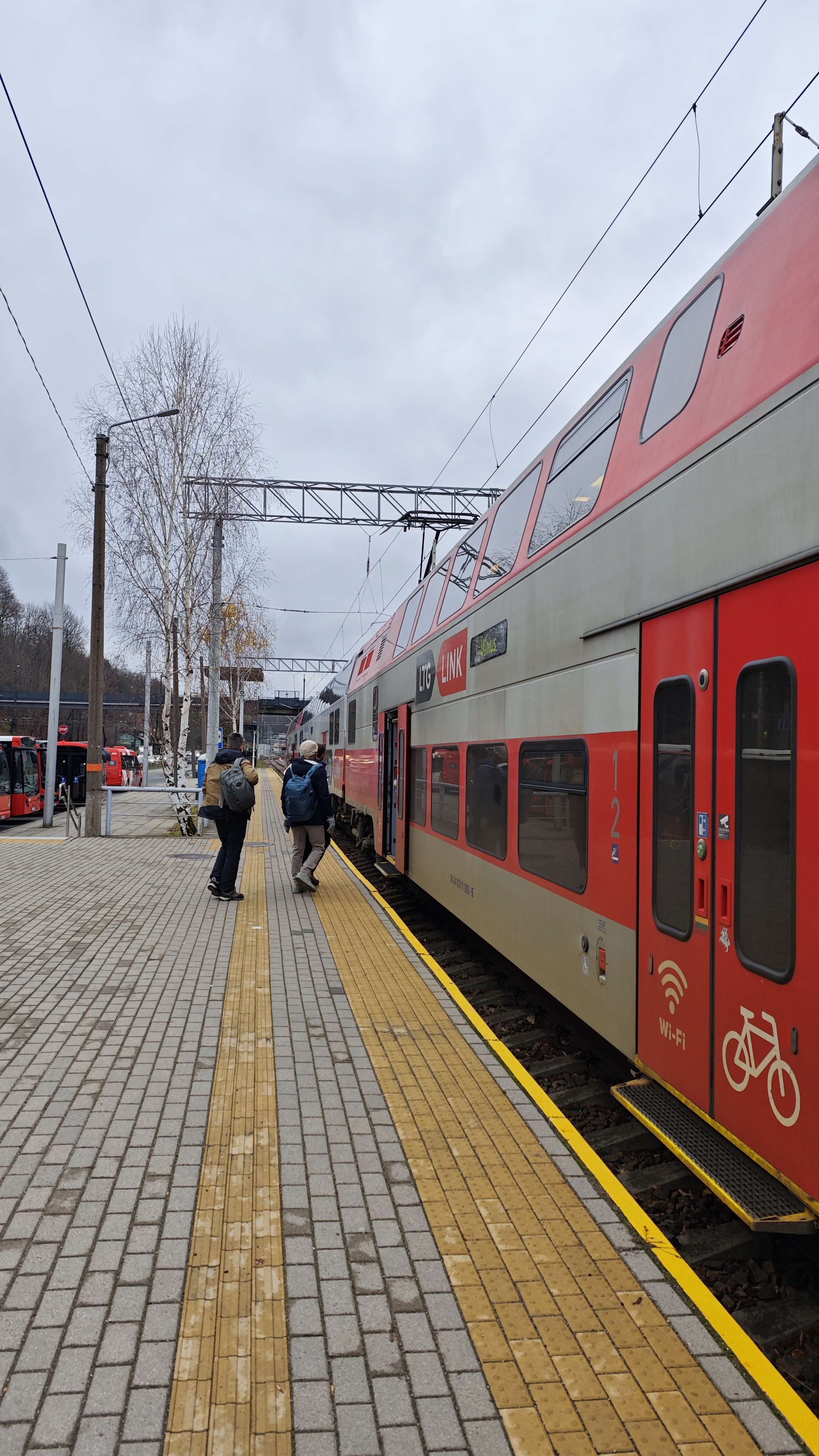 Tren en la estación de trenes de Kaunas