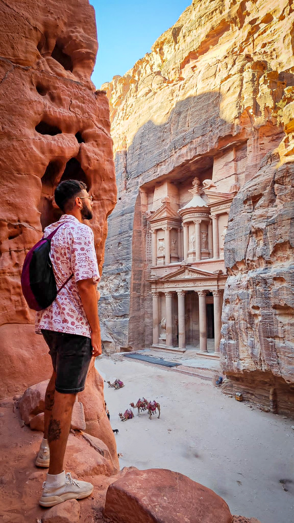 Mirador junto al Tesoro de Petra, Jordania.