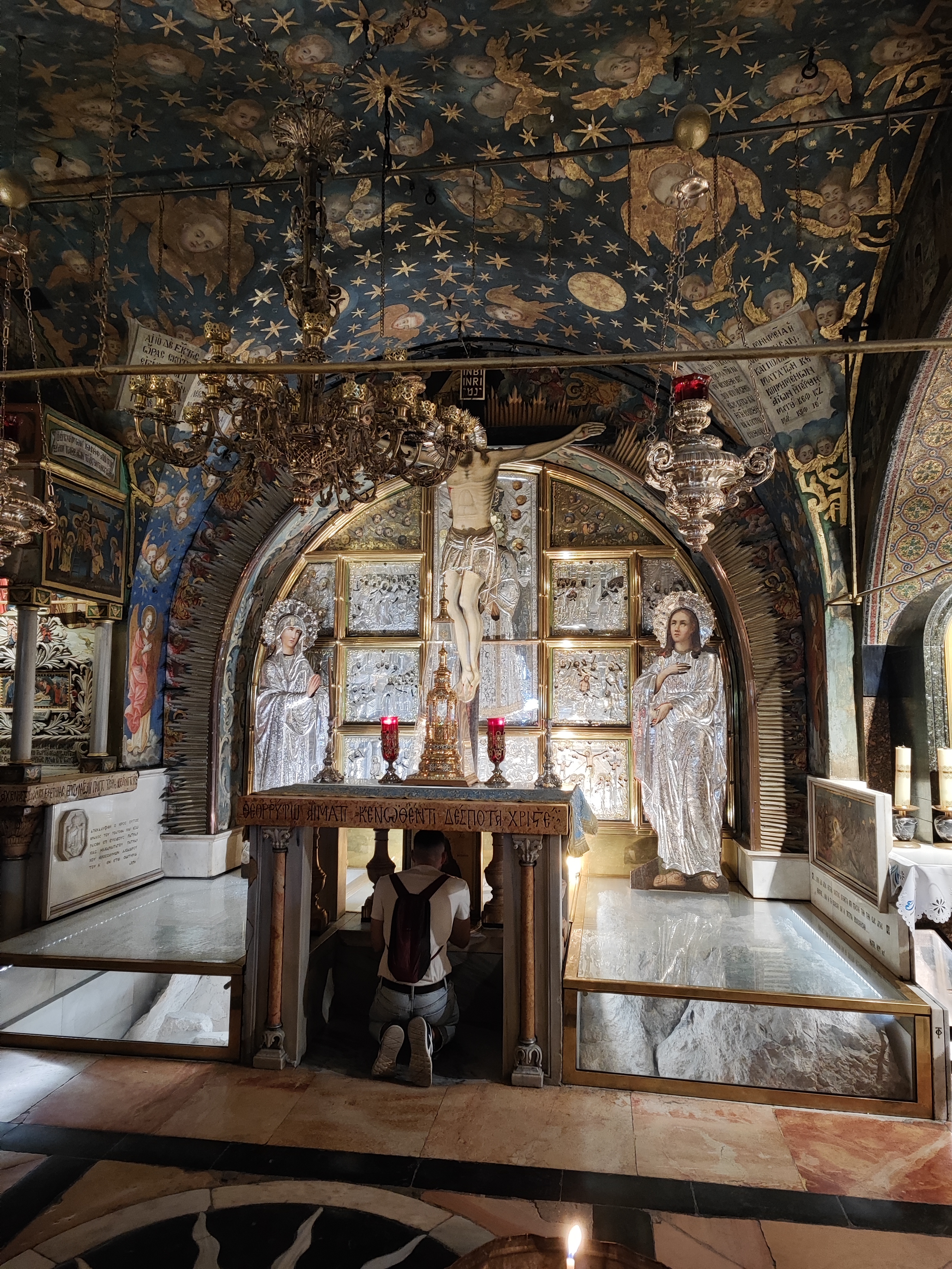 Gólgota, Monte Calvario, en la Iglesia del Santo Sepulcro de Jerusalén