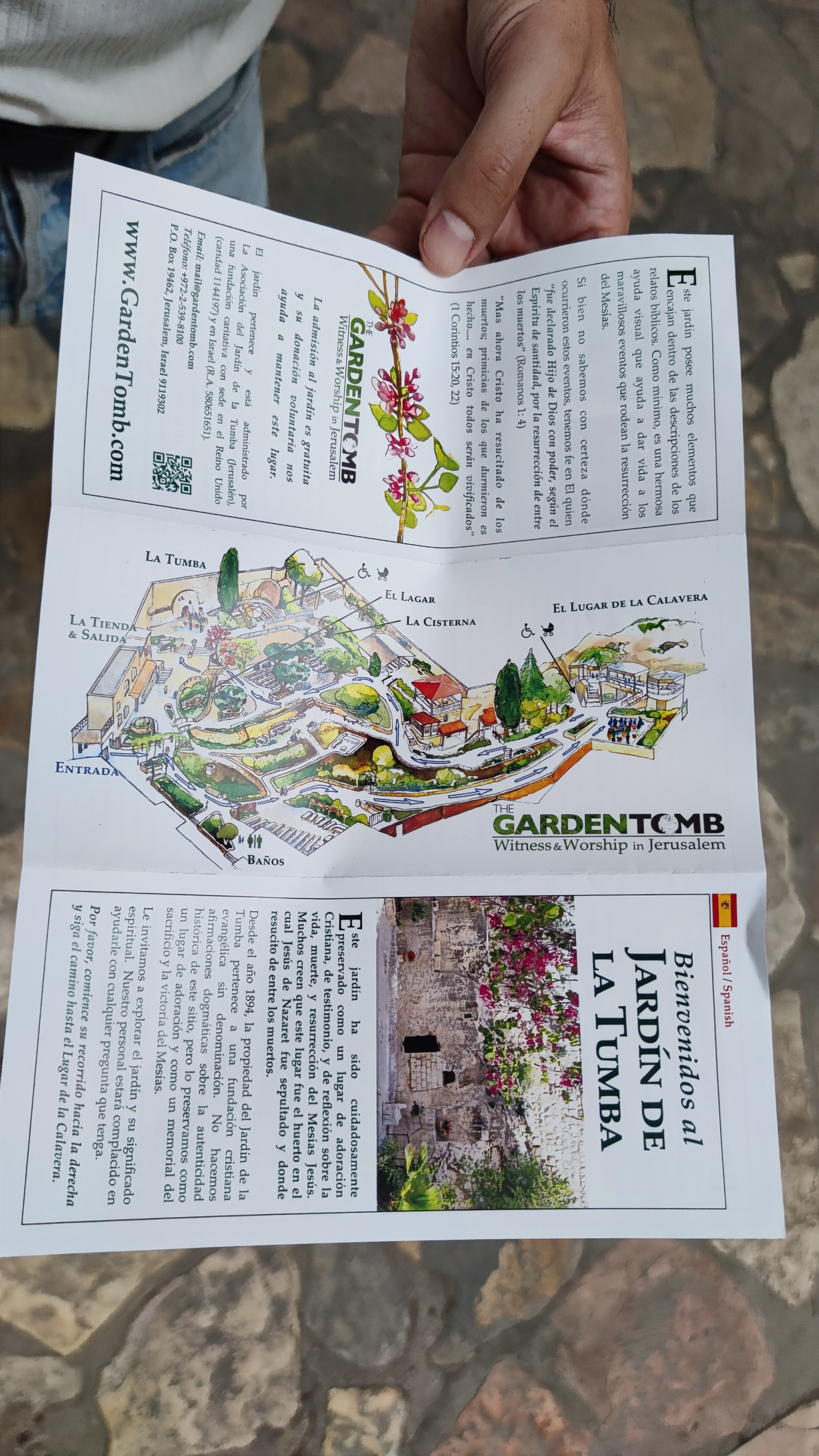 Mapa y guía de El Jardín de la Tumba, en Jerusalén