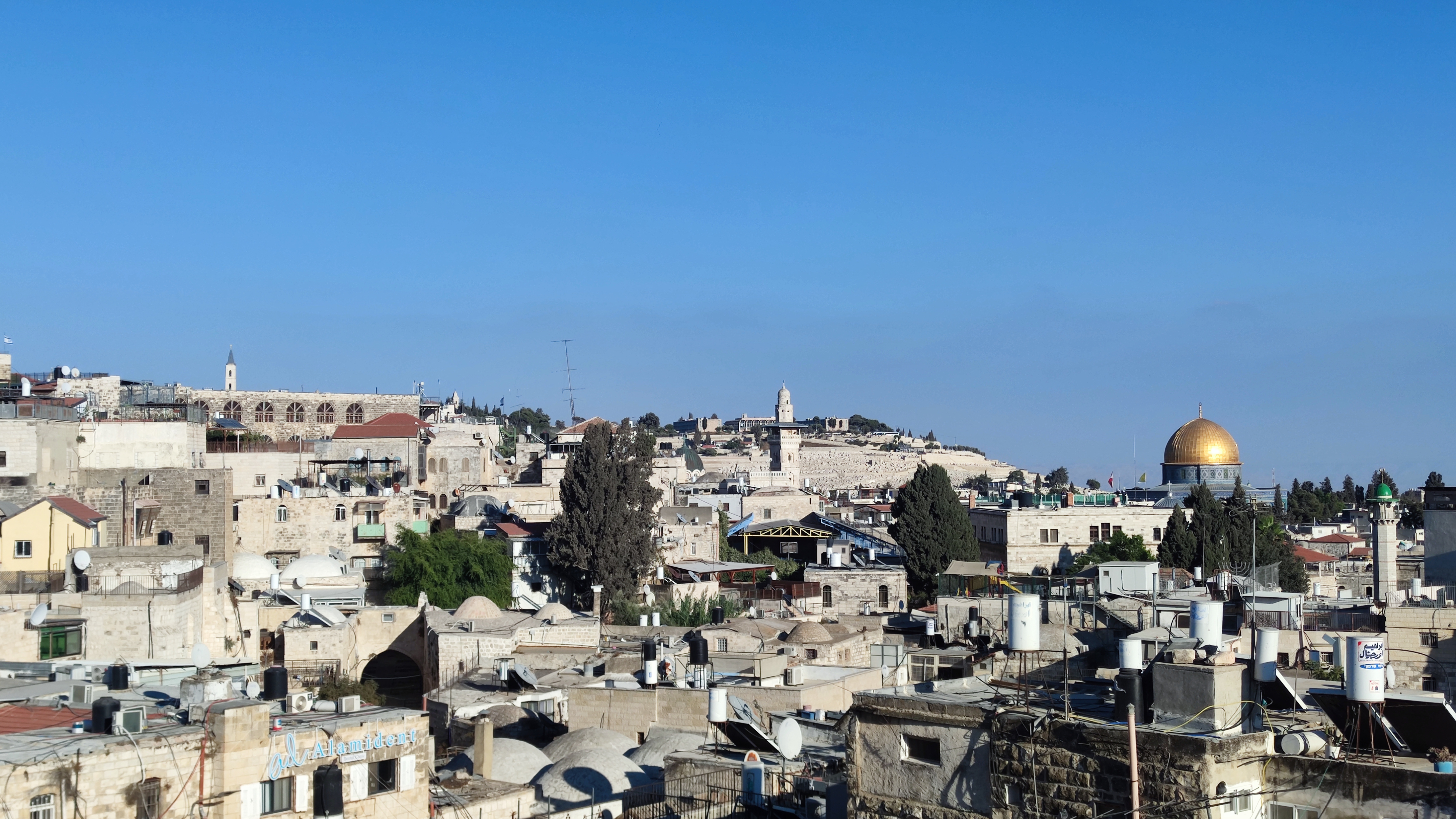 Vistas panorámicas desde el Ramp Walk, Murallas de la Ciudad Vieja de Jerusalén