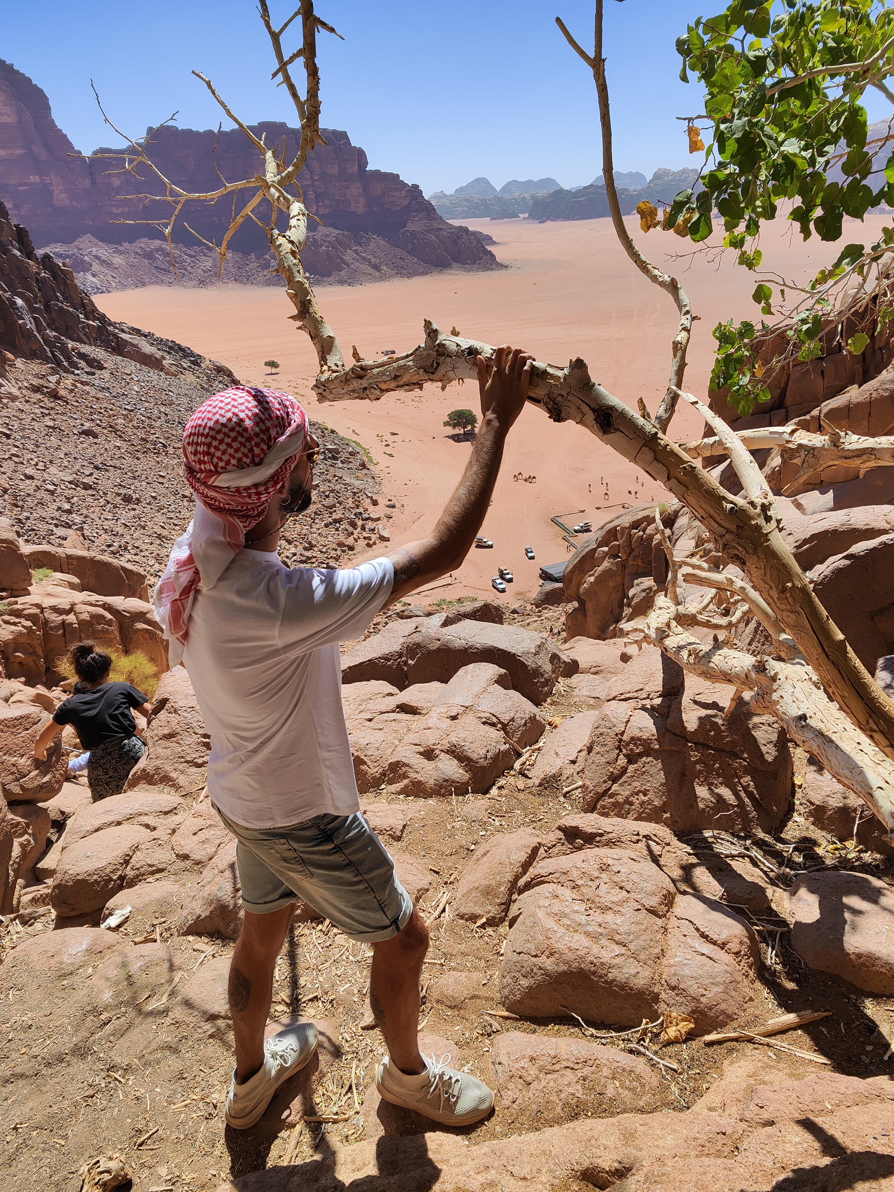 Vistas panorámicas desde Lawrence Spring, Desierto de Wadi Rum, Jordania