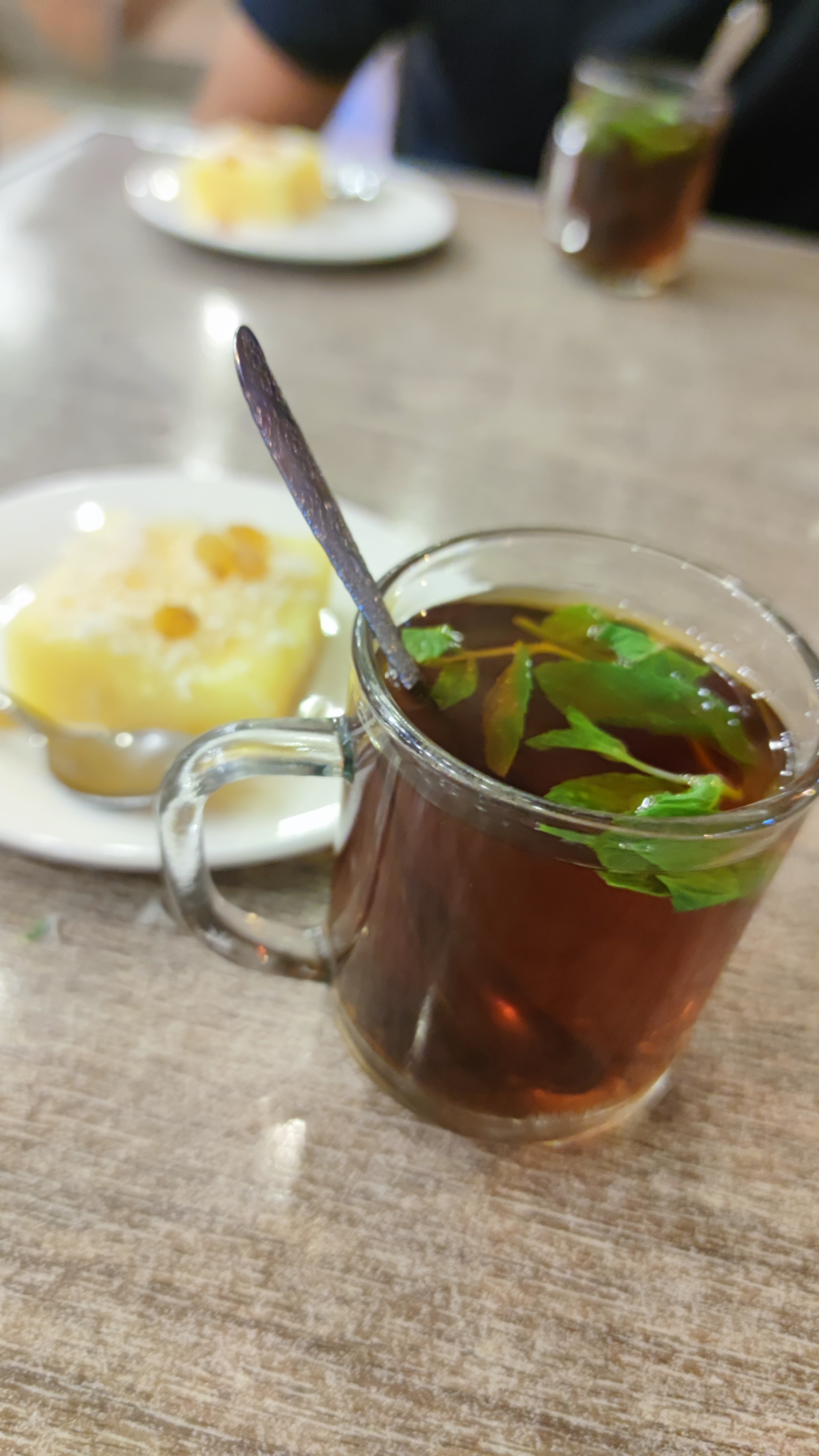 Restaurante Beit Al-Barakah. Té y postre. Wadi Musa, Jordania.