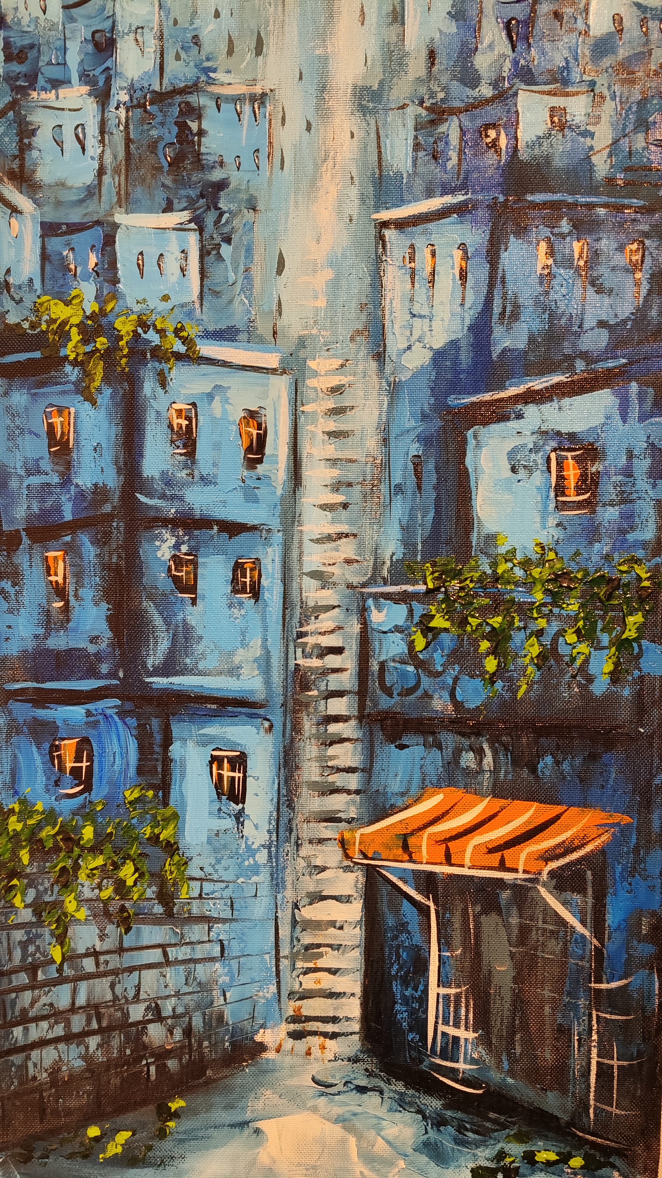 Pintura en una de las tiendas de artesanía de Ammán.