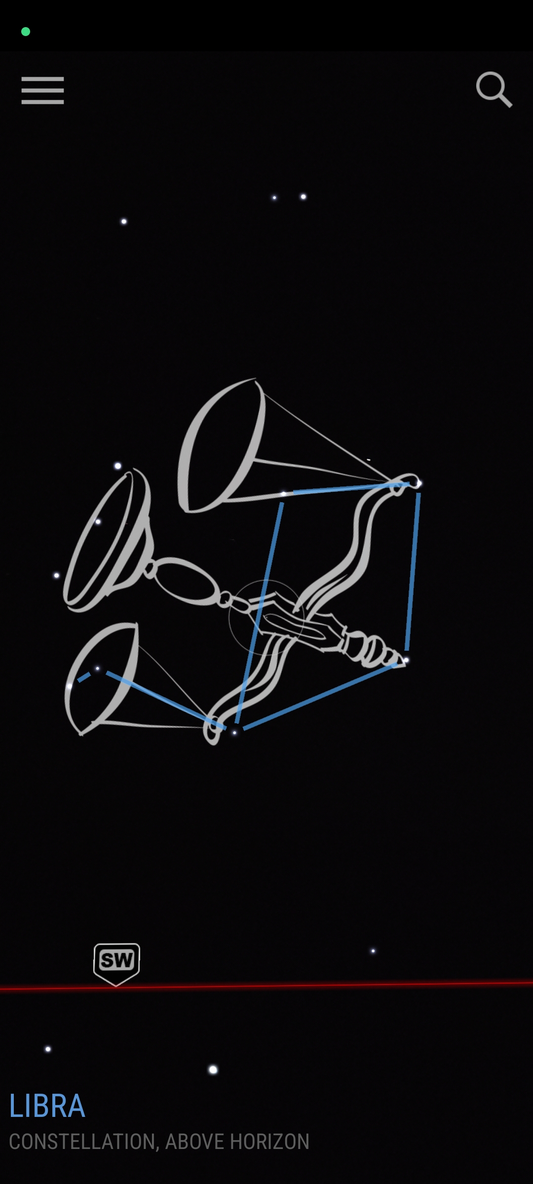 Constelación de Libra en el cielo estrellado de Wadi Rum