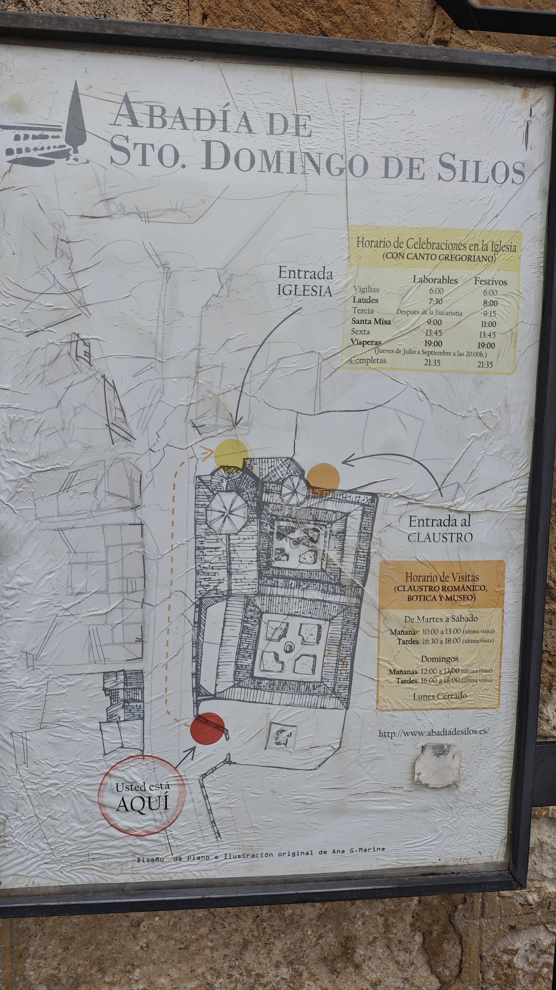 Horarios y plano de entrada de Iglesia de San Sebastián y Monasterio de Santo Domingo de Silos