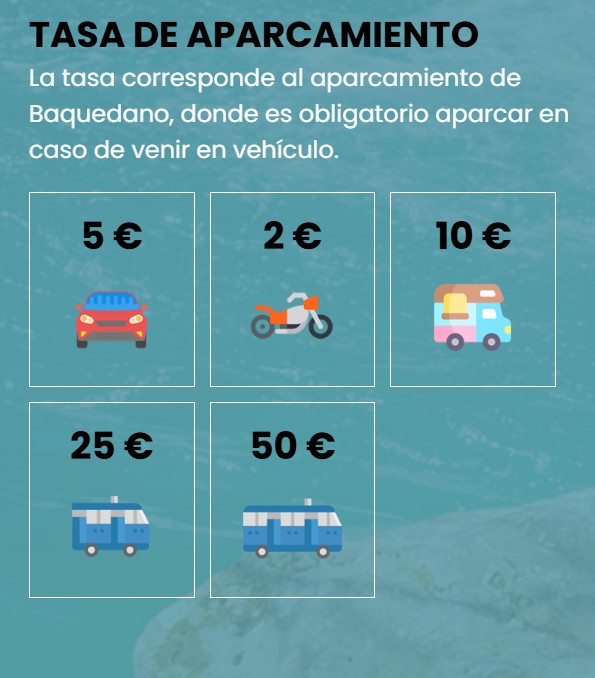 Tasa de aparcamiento para el Nacedero del Urederra, Navarra